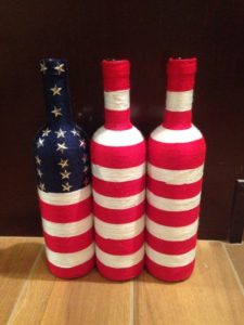 American Flag Wine Bottles